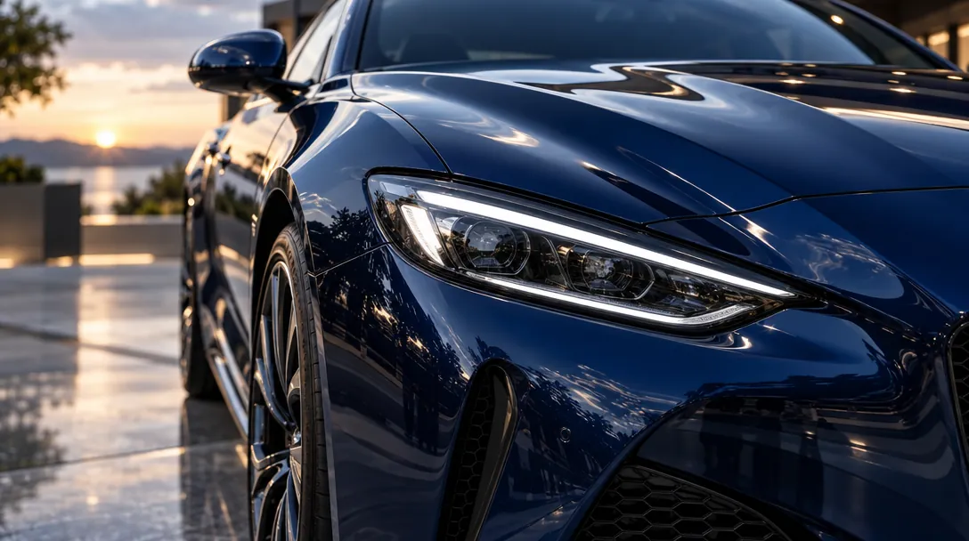 3D render of a deep-gloss paint close-up